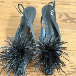 J.Mcl fuzzy pointed toe heels size 9